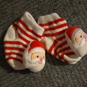 Festive Red and White Santa Baby Socks